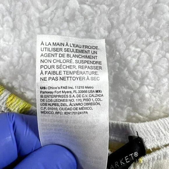 White House Black Market Pineapple print romper L Off Shoulder tie belt tassels - Picture 13 of 15